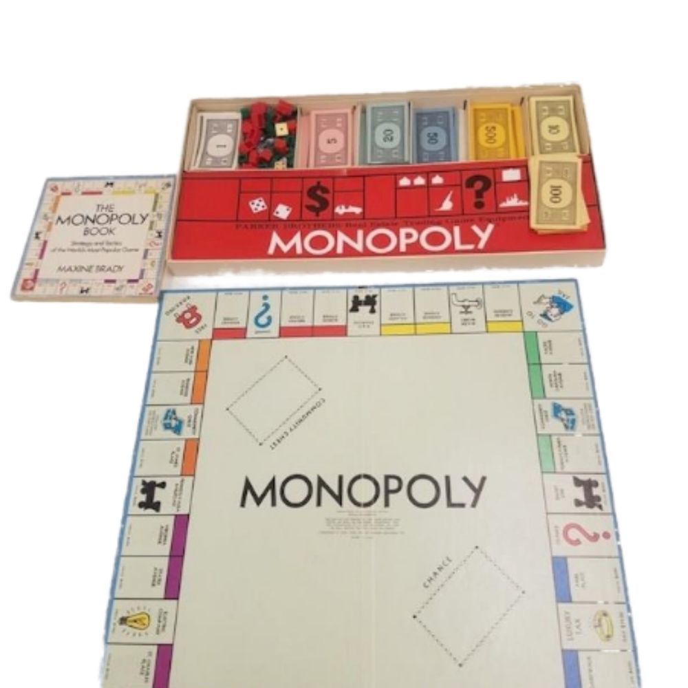 {Vintage}PARKER BROS Original 1974 Monopoly Board Set w/Strategy by Maxine Brady